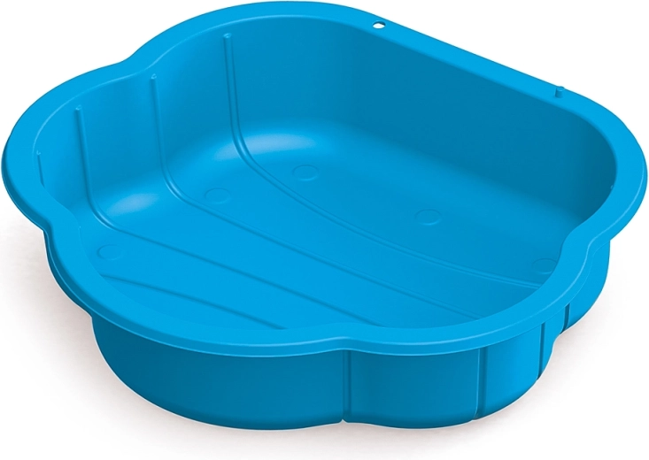 Bac à sable en plastique en forme de coquillage bleu