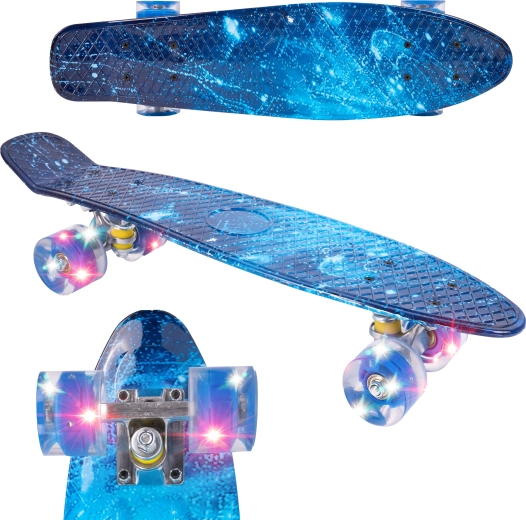 Skateboard fiszka avec roues LED Galaxy