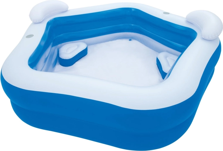 Piscine familiale gonflable avec accoudoirs et porte-gobelets 213 × 206 × 69 cm BESTWAY