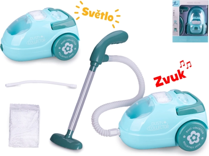 Aspirateur jouet mini avec lumière et son, 15 cm