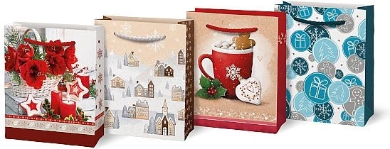 Sac cadeau de Noël en papier avec motif A6 - 1 pièce