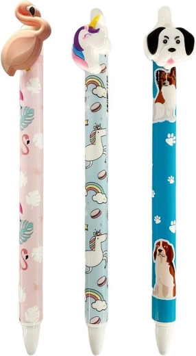 Stylo gel effaçable CONCORDE Animaux, encre bleue 0,5 mm