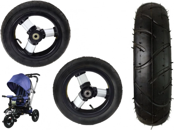 Roue arrière en plastique avec pneu en caoutchouc