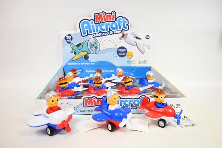 Petit avion Minio avec figurine de pilote 10 cm