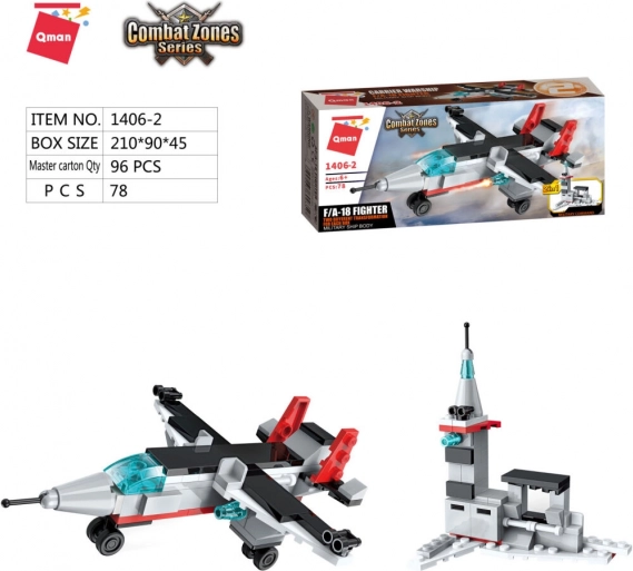 Qman Porte-avions 1406-2 Chasseur F/A-18 2-en-1