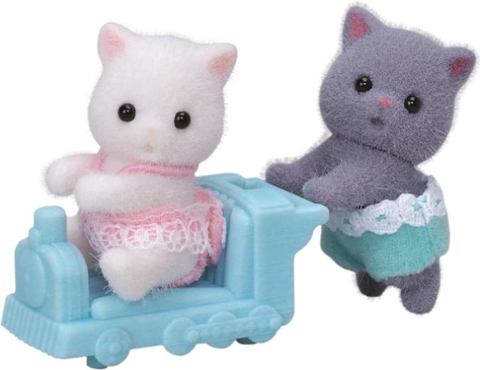 Sylvanian Families chatons persans – jumeaux avec petit train