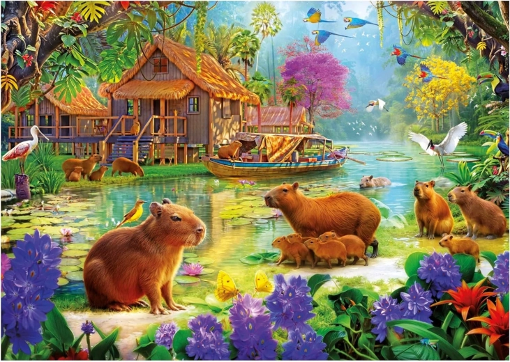 Puzzle EDUCA Village de capybaras 500 pièces