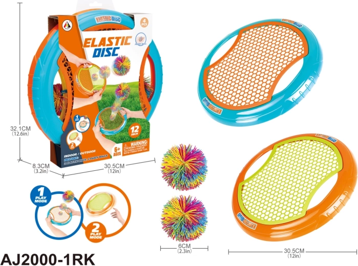 Jeu de lancer avec disques rebondissants et balles