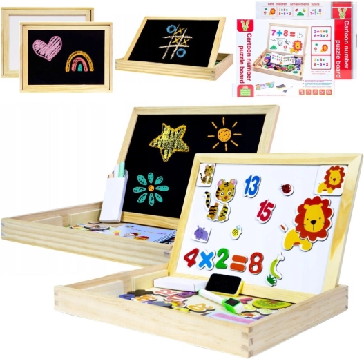 Table éducative multifonction en bois 2-en-1 - 1 pièce