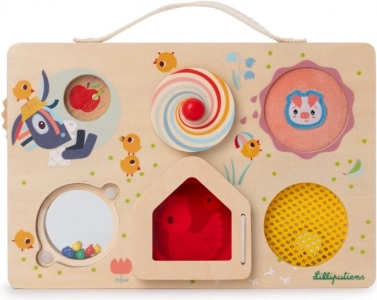 Panneau d'activités en bois Lilliputiens - aventure à la ferme