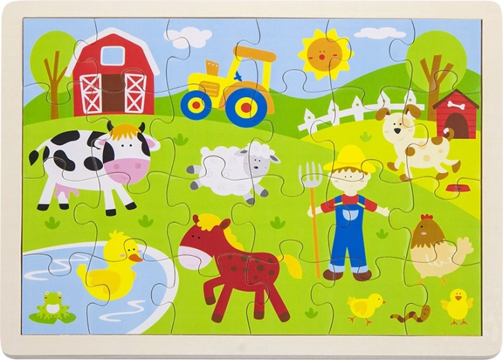 Puzzle en bois ferme 24 pièces BABU