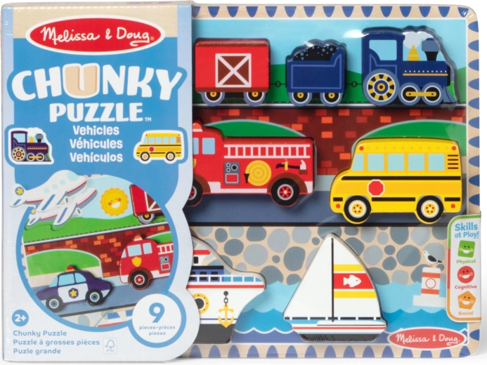 Puzzle chunky en bois véhicules MELISSA & DOUG