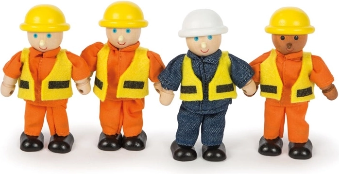 Figurines en bois Tidlo « Constructeurs » (4 pcs)