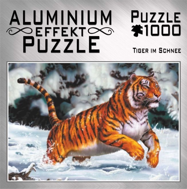 Puzzle métallique tigre dans la neige 1000 pièces