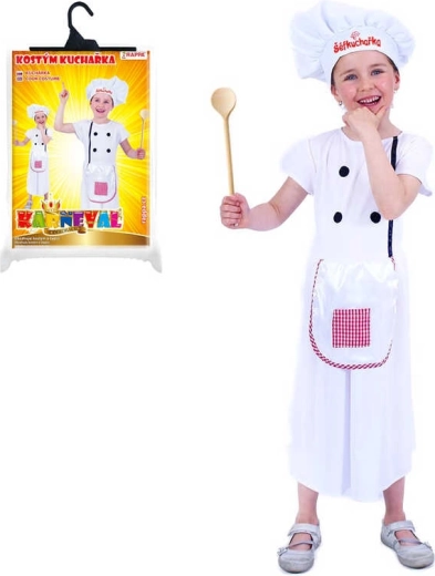 Costume de carnaval de cuisinière pour filles, taille M (116–128 cm)