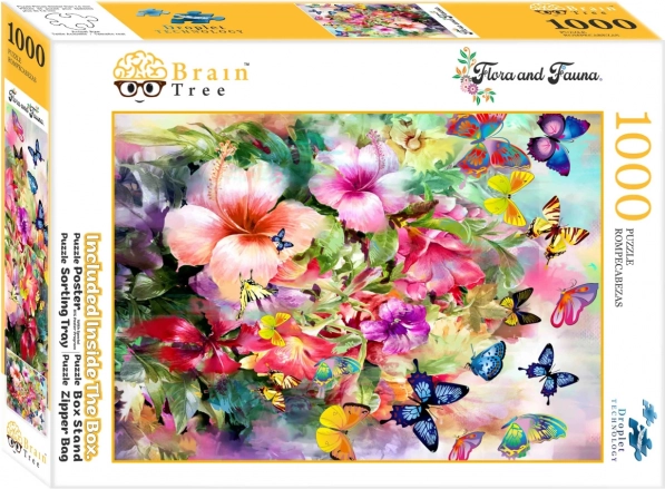 Puzzle Brain Tree Fleurs et Papillons 1000 pièces