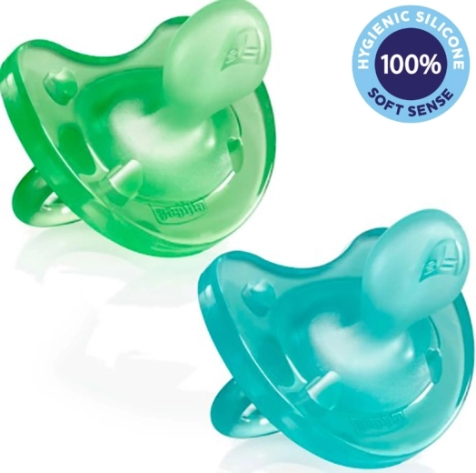 Chicco Physio Soft sucette tout silicone 6–16 mois, pour garçon, 2 pcs