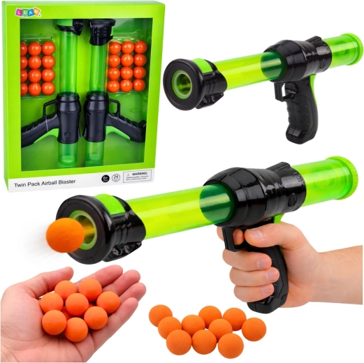 Set de pistolets à balles en mousse AIRBALL BLASTER – 2 blasters + 24 balles
