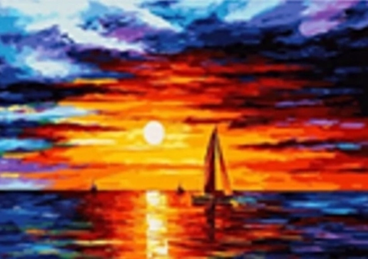 Peinture diamant – voilier au coucher du soleil 30 × 40 cm