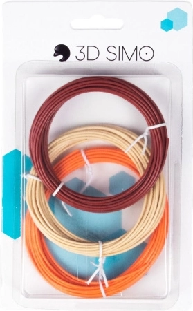 Filament PLA Pro pour stylo 3D et impression 3D – lot de 15 m (marron, chair, orange)