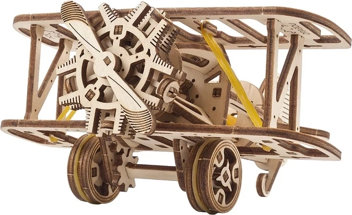 Ugears mini biplan – maquette mécanique 3D en bois