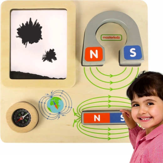 Planche magnétique éducative en bois Masterkidz avec boussole