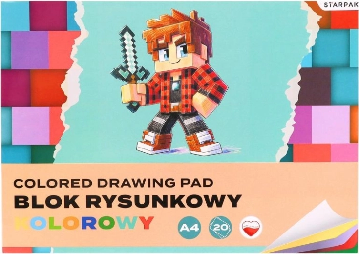 Bloc de dessin coloré Starpak Pixel A4, 20 feuilles
