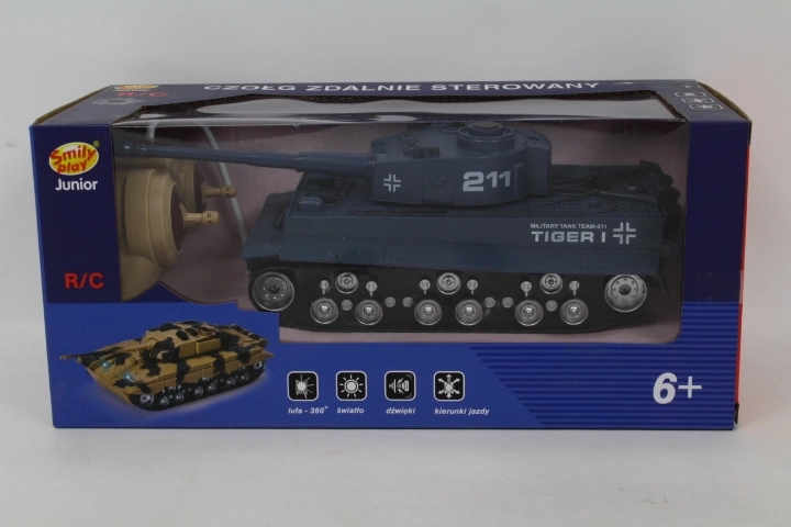 Char radiocommandé avec chargeur bleu