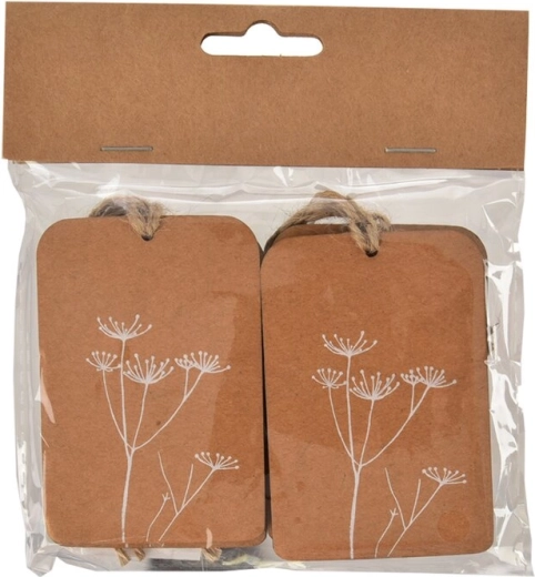 Étiquettes nominatives en papier à motif végétal blanches – 4 pièces
