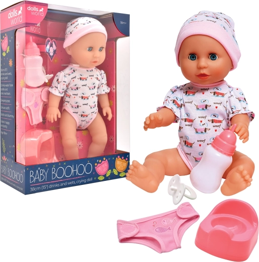 Dolls World bébé Baby Boohoo 38 cm avec fonctions et accessoires