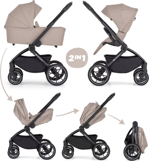 Petite&Mars poussette combinée Scout 2v1 cappuccino cream