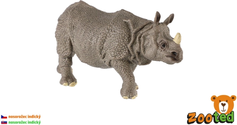Rhinocéros indien – figurine en plastique 13 cm - 1 pièce