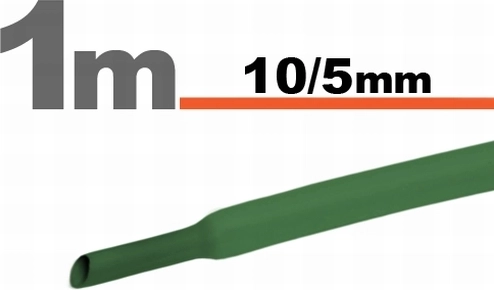 Gaine thermorétractable verte 10 / 5 mm