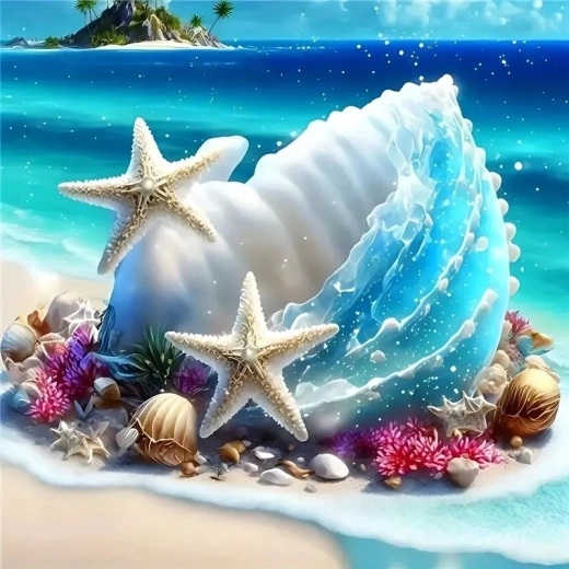 Norimpex peinture par numéros Belle coquille sur le rivage 40 × 50 cm