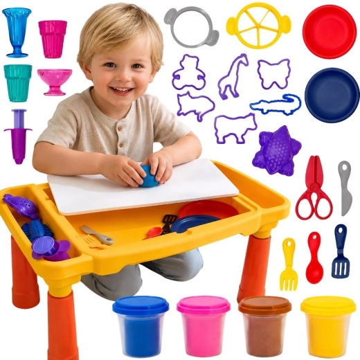 Table créative Woopie avec pâte à modeler et accessoires, 40 pièces