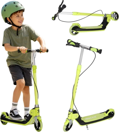 Trottinette pliable pour enfants Trike Fix avec roues LED, vert néon
