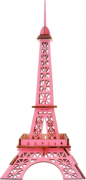 Puzzle 3D en bois Tour Eiffel rose