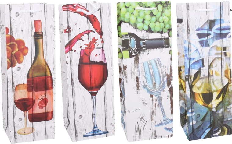 Sac cadeau pour bouteille M – toute l’année, 36 × 12,5 × 8,5 cm