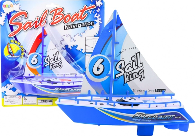 Petit bateau flottant à piles bleu