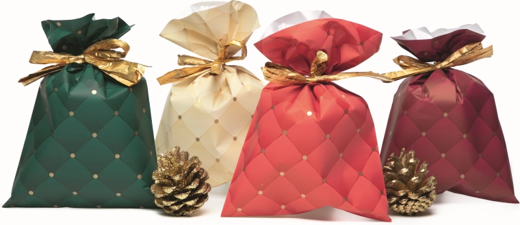 Sachet en cellophane 16 × 25 cm motif losanges