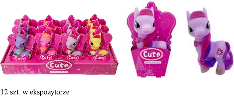 Figurine poney colorée avec longue crinière