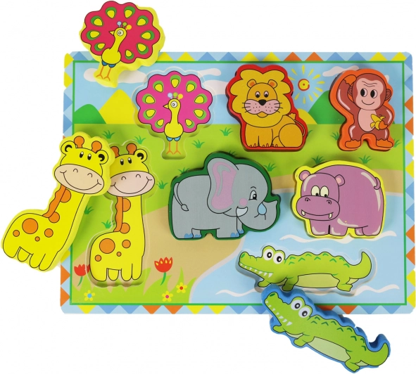 Puzzle encastrable en bois Safari Animaux