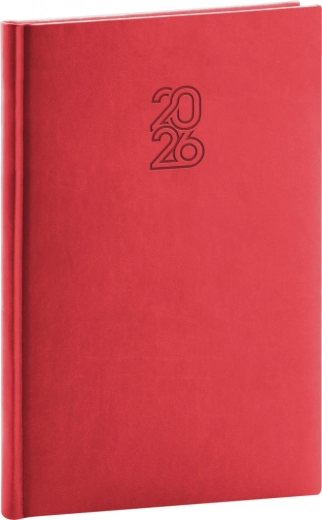 Agenda hebdomadaire Aprint 2026 rouge 15 x 21 cm