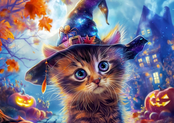Puzzle Enjoy Petit chat sorcier 1000 pièces