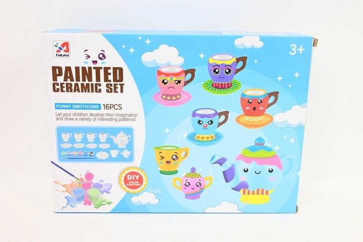Service à thé enfant pour peinture 3D 808-F9 - 1 pièce