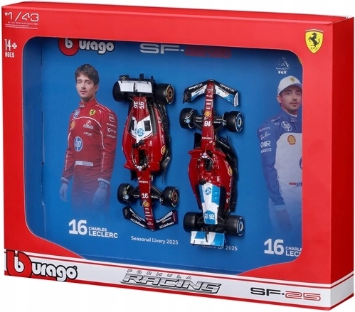 Bburago Ferrari F1 – pack de deux modèles en métal 1:43 Charles Leclerc