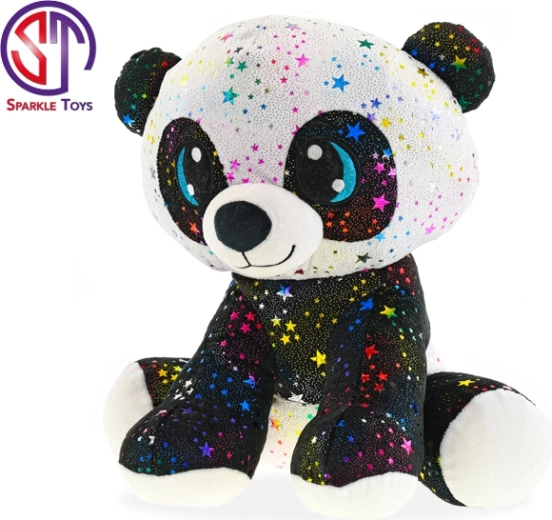 Panda en peluche assise 35 cm avec petites étoiles scintillantes