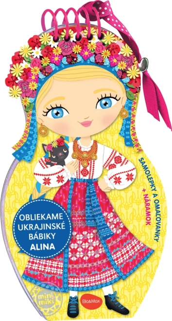 Nous habillons les poupées ukrainiennes Alina – coloriages et autocollants