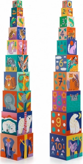 Tour à empiler avec animaux sauvages DJECO