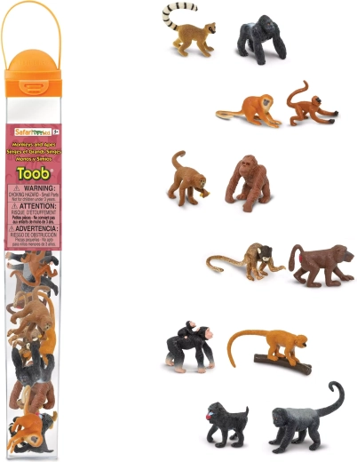 Tube avec figurines de primates et de singes Safari Ltd.
